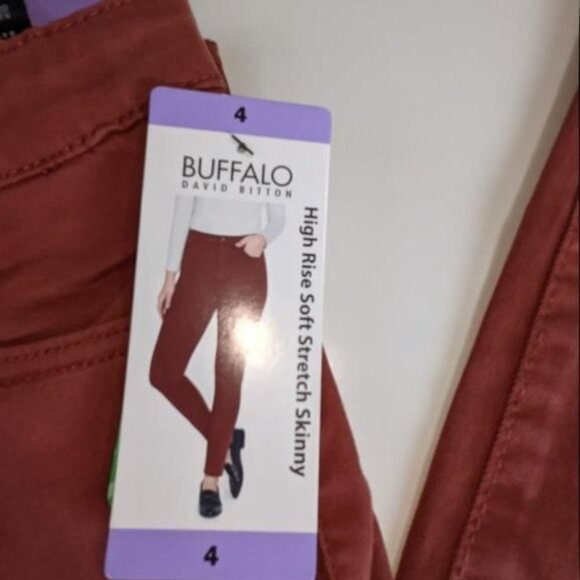 BOGO BUFFALO David Bitton  High Rise Soft Stretch Ankle Skinny Jeans in Rust 4 - Picture 2 of 2